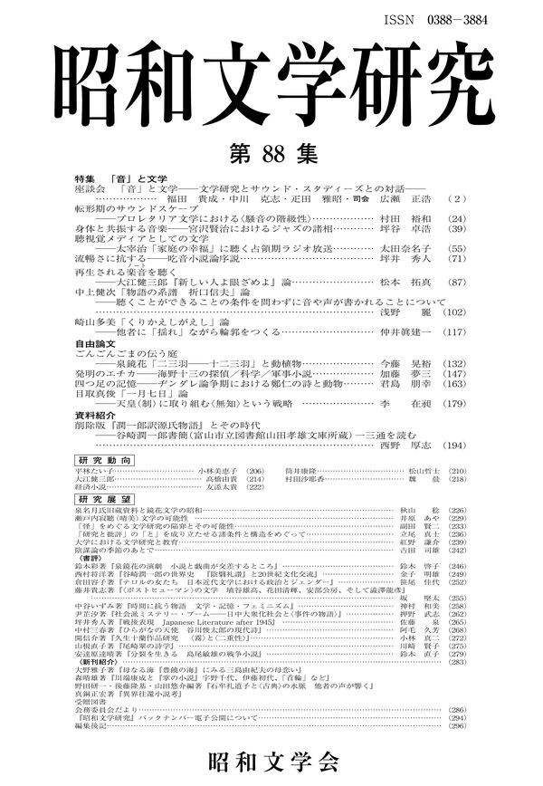 昭和文学研究　第88集